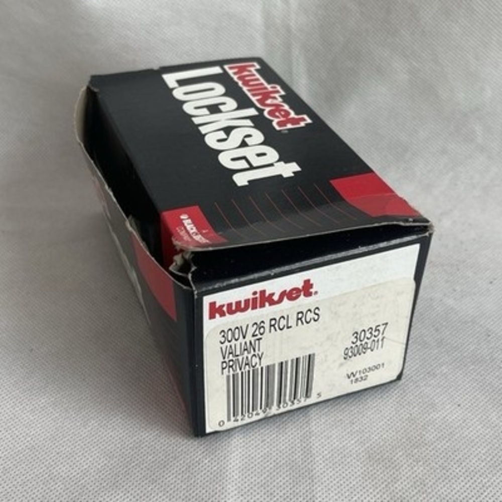 Kwikset Valiant Privacy Door Knob Polished Satin Nickel Round Lockset NIB